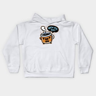Brew-tiful Day: Sip, Smile, and Conquer Kids Hoodie